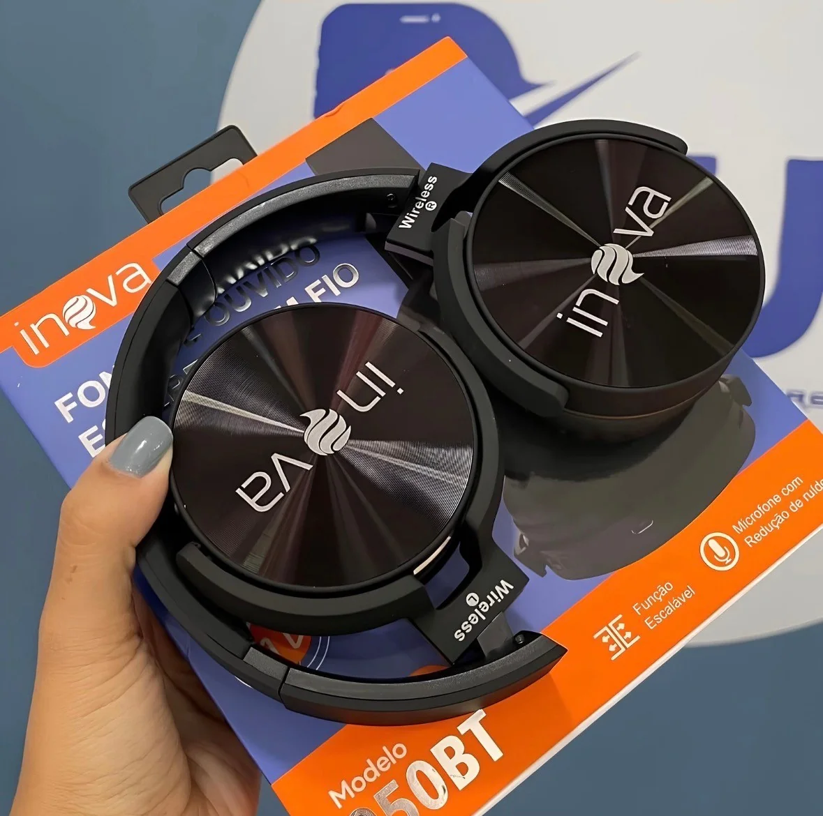 Fone Ouvido Bluetooth Regulável Com Microfone E Redução Ruído (3 cores)