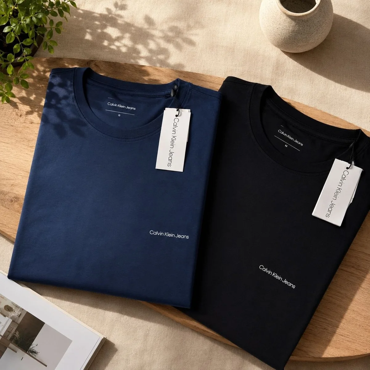 Kit Camisetas Masculinas Calvin Klein Jeans Preta/azul Marinho G