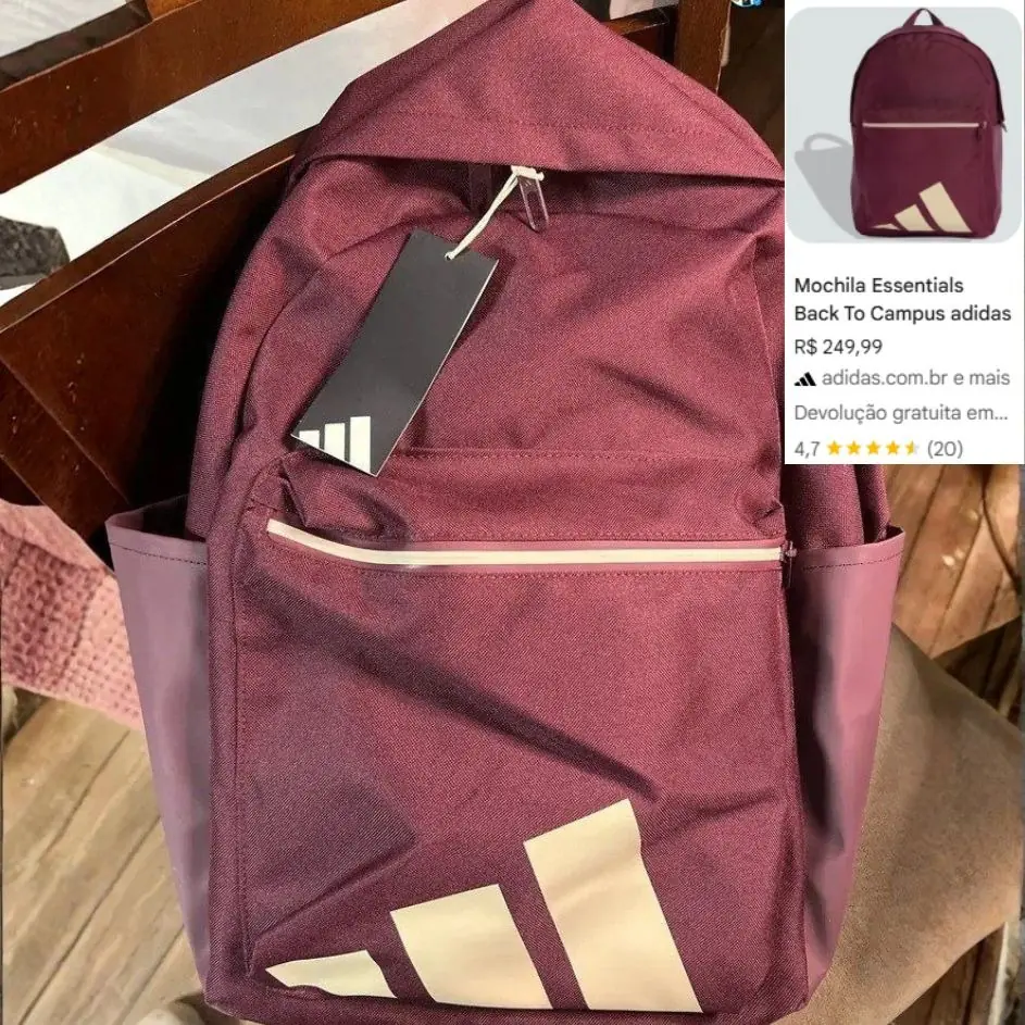 Mochila Essentials Back To Campus Bars adidas Borgonha Liso