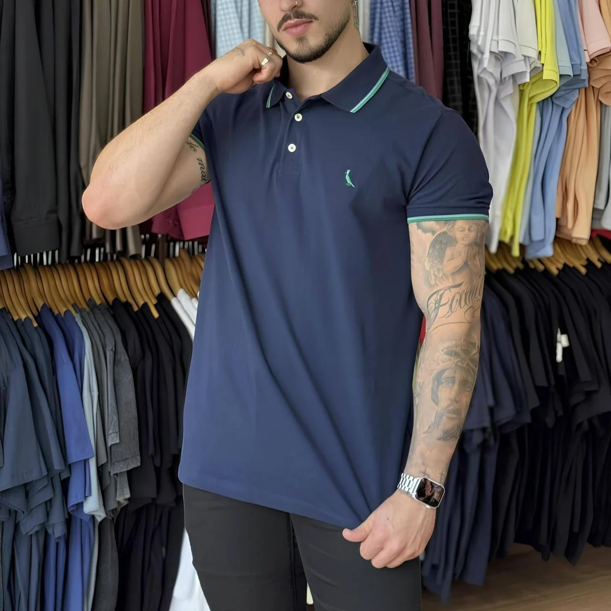Camisa Polo Friso Duplo Masculino Reserva Adulto Marinho N/a M Lisa