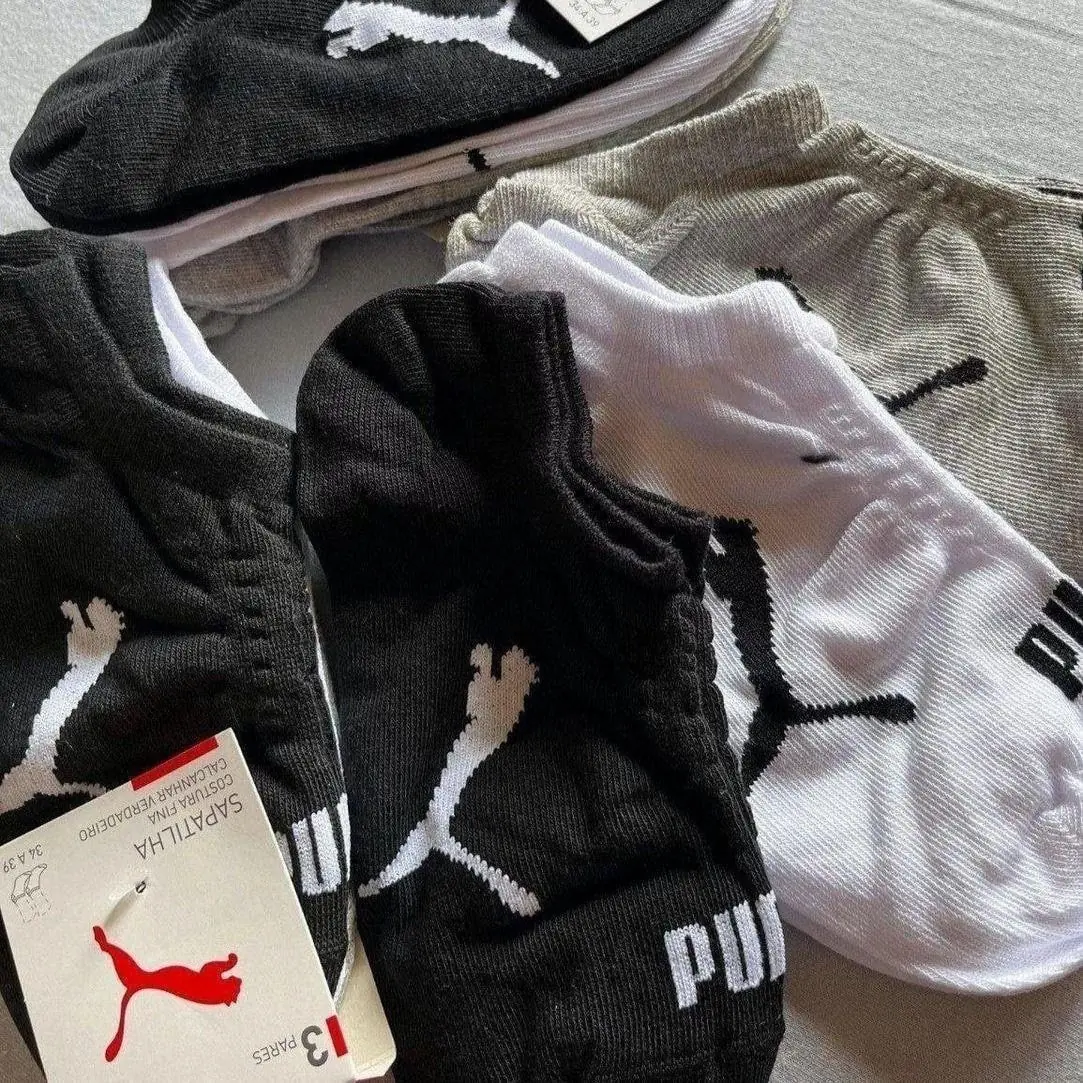 Kit 9 Pares Meia Soquete Puma Invisível