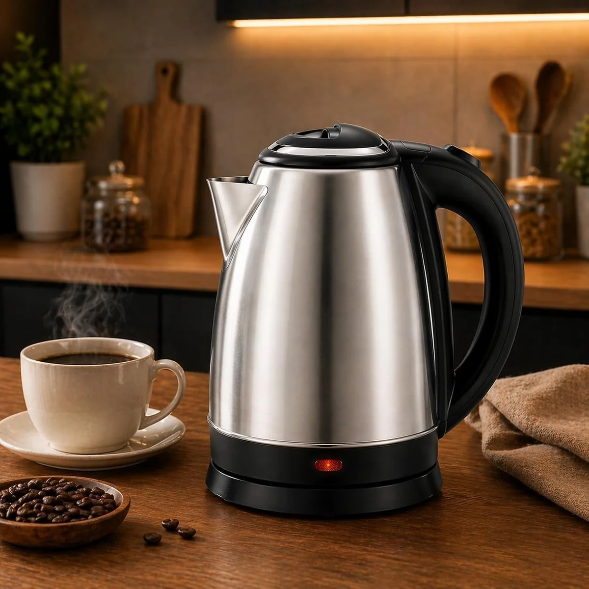Chaleira Elétrica Inox 2l 1500w Aquecimento Rápido Automática Prateado 220v