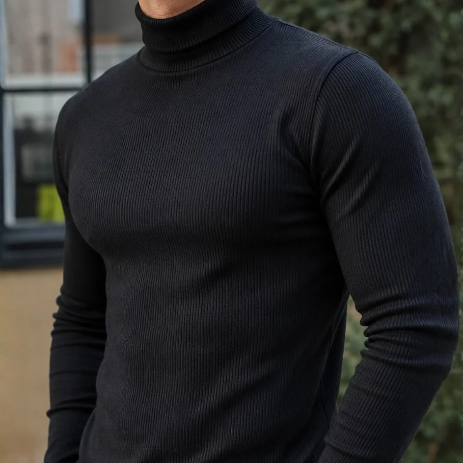 Blusa Cacharrel Masculina Ribana Canelada Manga Longa