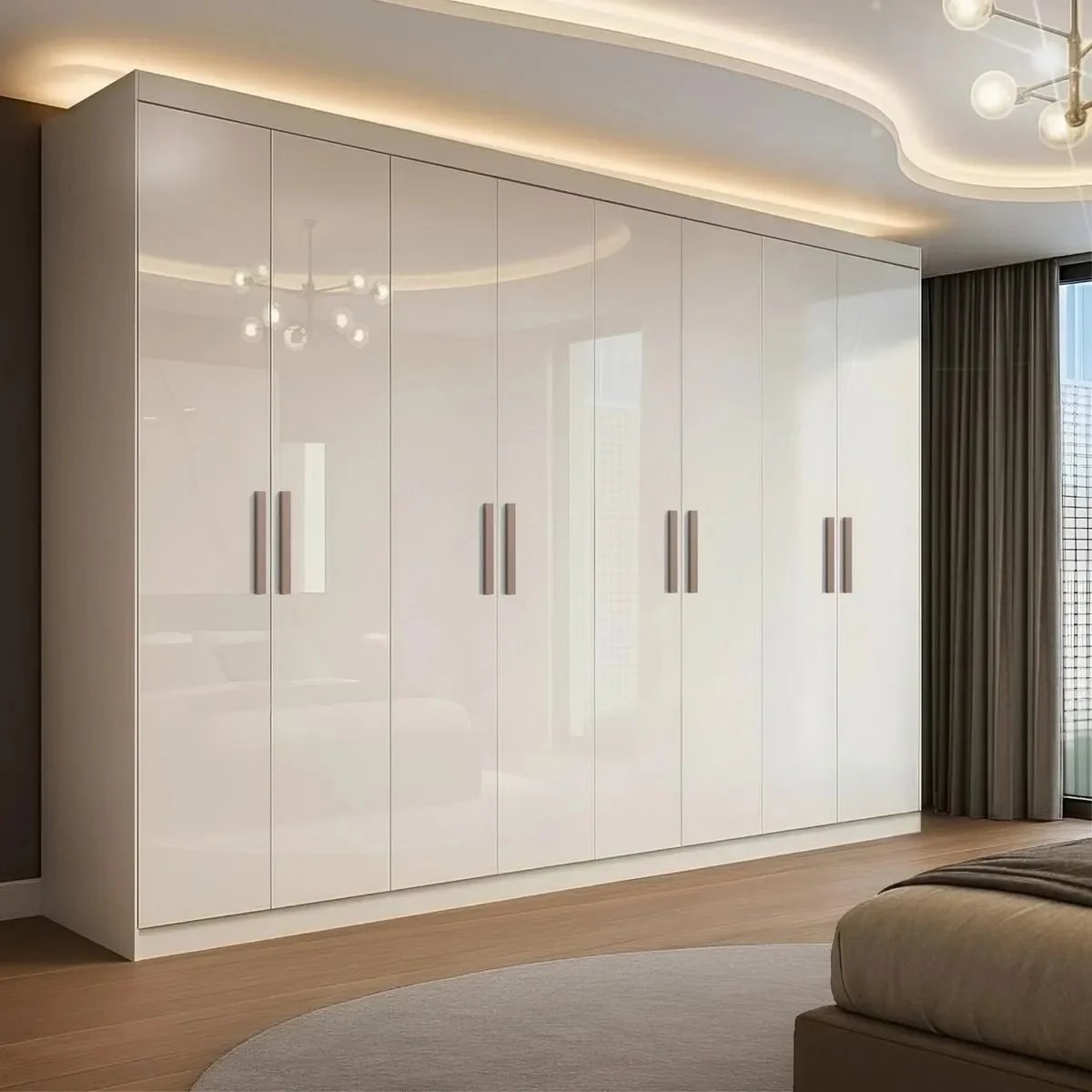 Guarda Roupa Casal Branco Paris 8 Portas 4 Gavetas Espresso Móveis