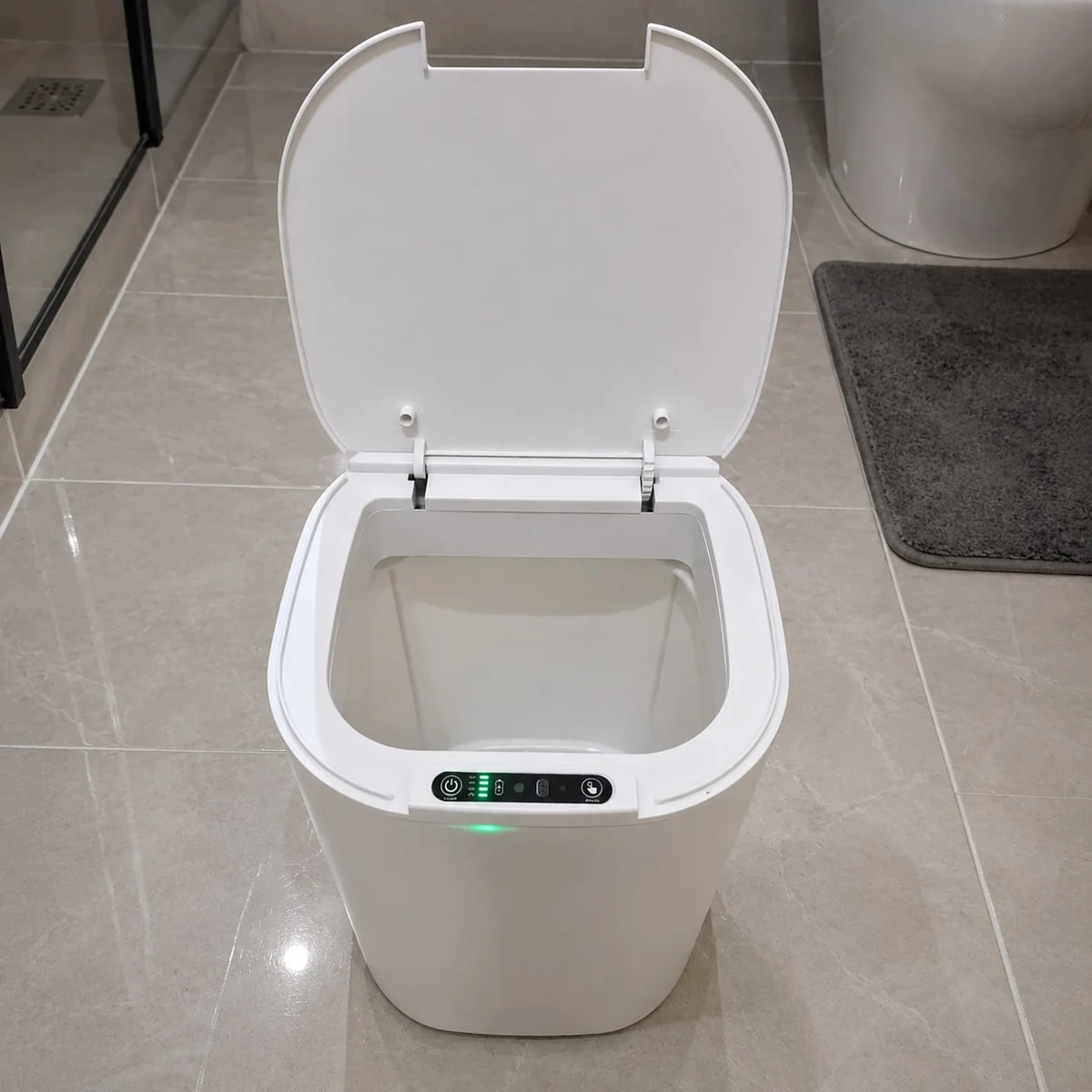 Lixeira Inteligente 16l Com Sensor Automático E Tampa Touch Branco