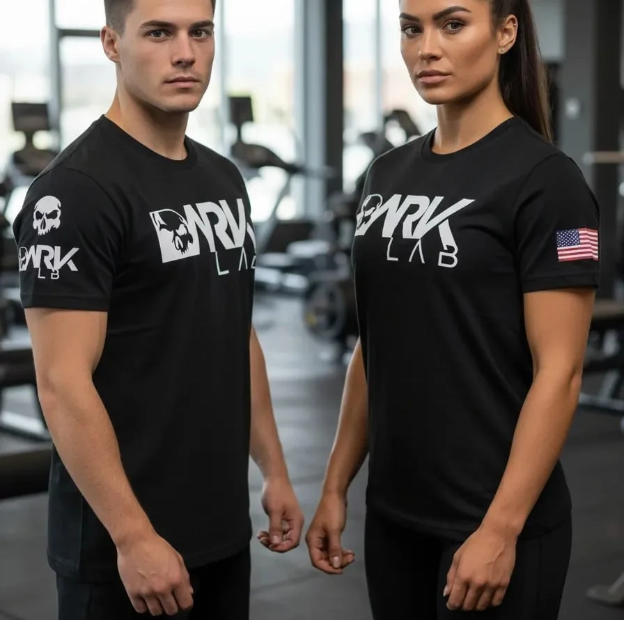 Camiseta Dry-fit  Preta Caveira Unisex Dark Lab