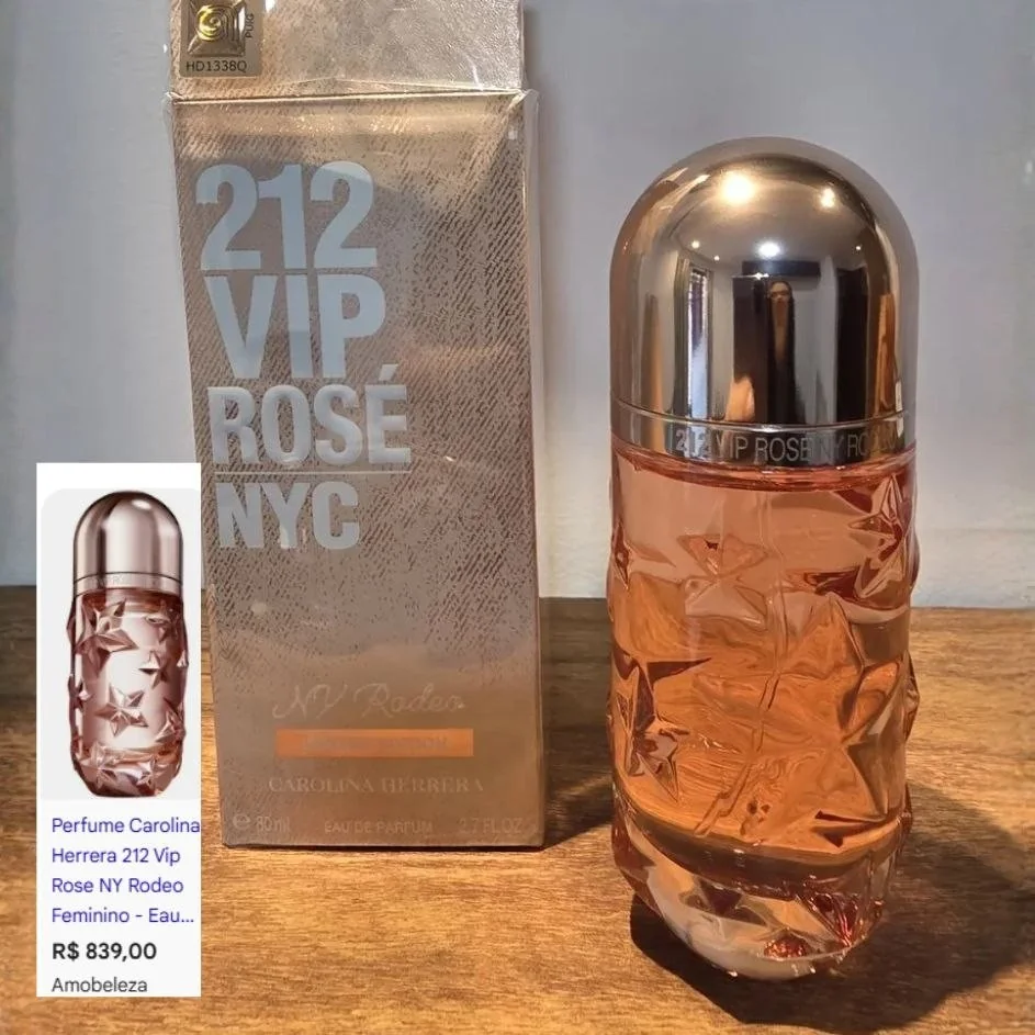 Perfume Feminino 212 Vip Rosé Ny Rodeo Carolina Herrera Eau De Parfum 80ml - Floral Frutado - Edição Limitada