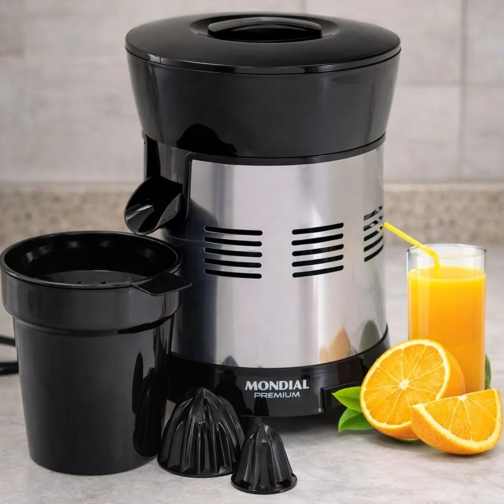 MONDIAL Extrator de Sucos Turbo Premium Preto/Inox, 250W, Bivolt - E-10
