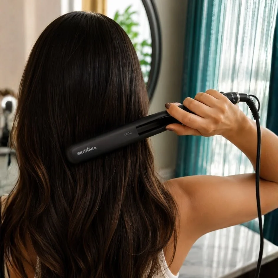 Prancha De Cabelo Britânia Revestimento Cerâmico 200°c Bpr03a Preto 127/220v