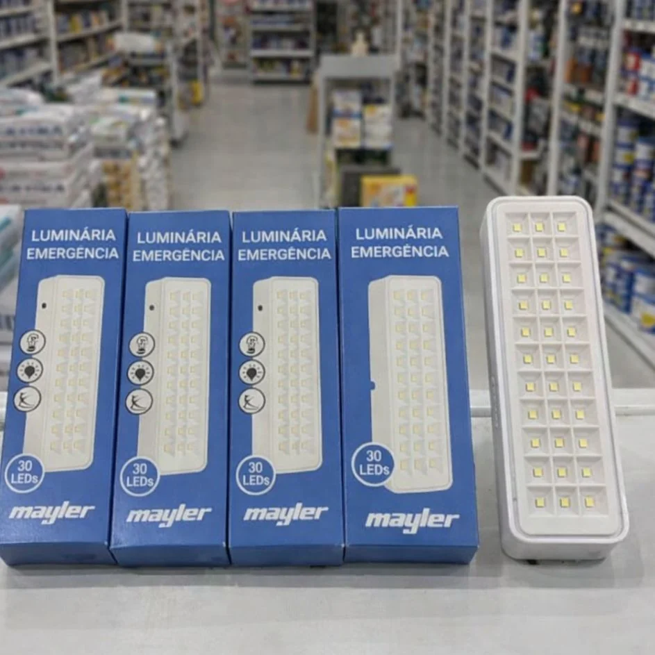 Kit 5 Luminária De Emergência 30leds Bateria Recarregável Cor Branco Frio Roya 127/220v