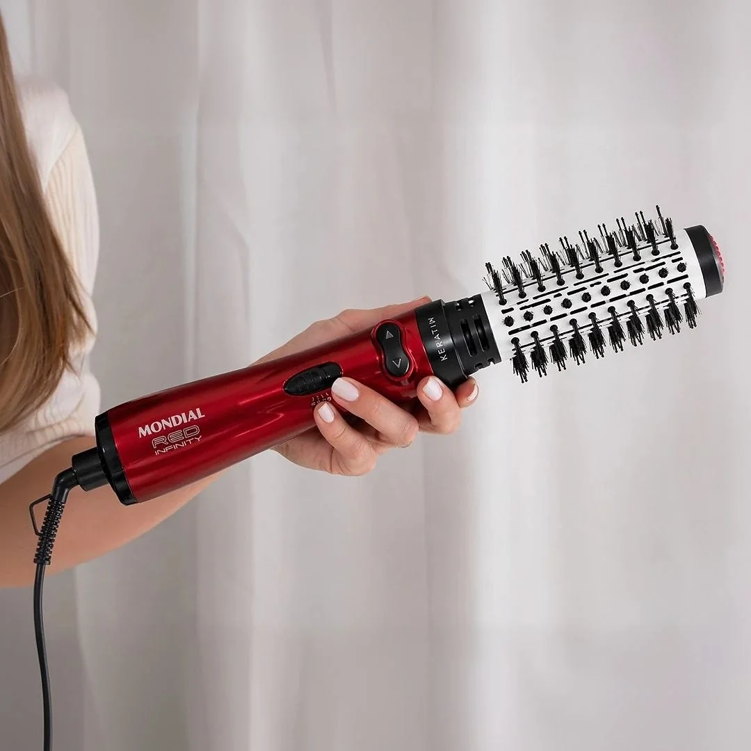 Escova Rotativa Infinity Keratin Mondial Er-11-kr Vermelho 127v