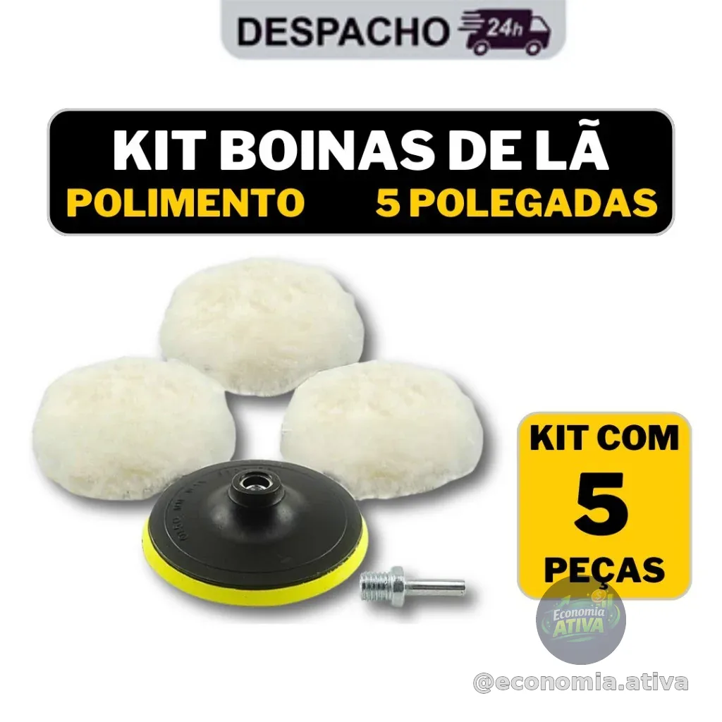 Kit De Capô De Lã De Polimento Automotivo 5 ps 125mm Com Suporte De Velcro Para Polidor , Chave De Fenda E Broca