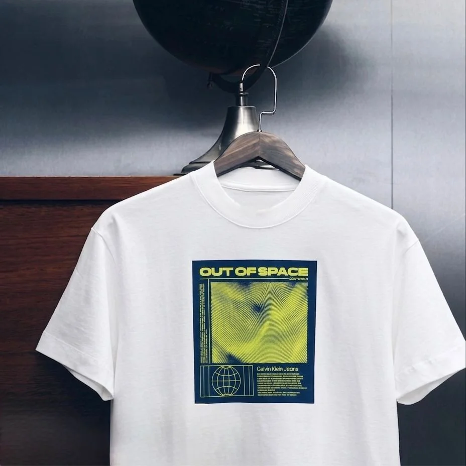 Camiseta Calvin Klein Jeans Masculina Out Of Space Branca