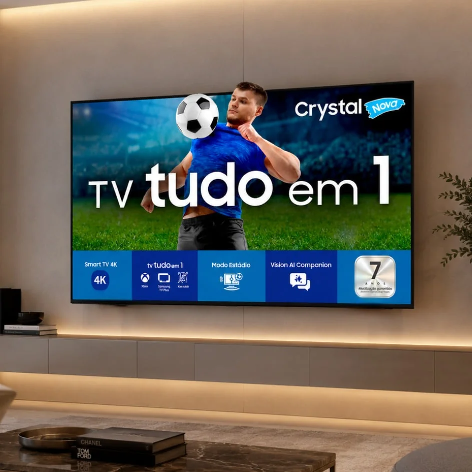 Samsung Smart TV 70" Crystal UHD 4K U8500F 2025, Xbox Cloud Gaming, Canais Gratuitos, 7 Anos de Atualização, AI Energy Mode, Alexa integrada