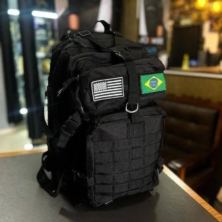 Mochila Tática Militar Preto 50L à Prova d'Água