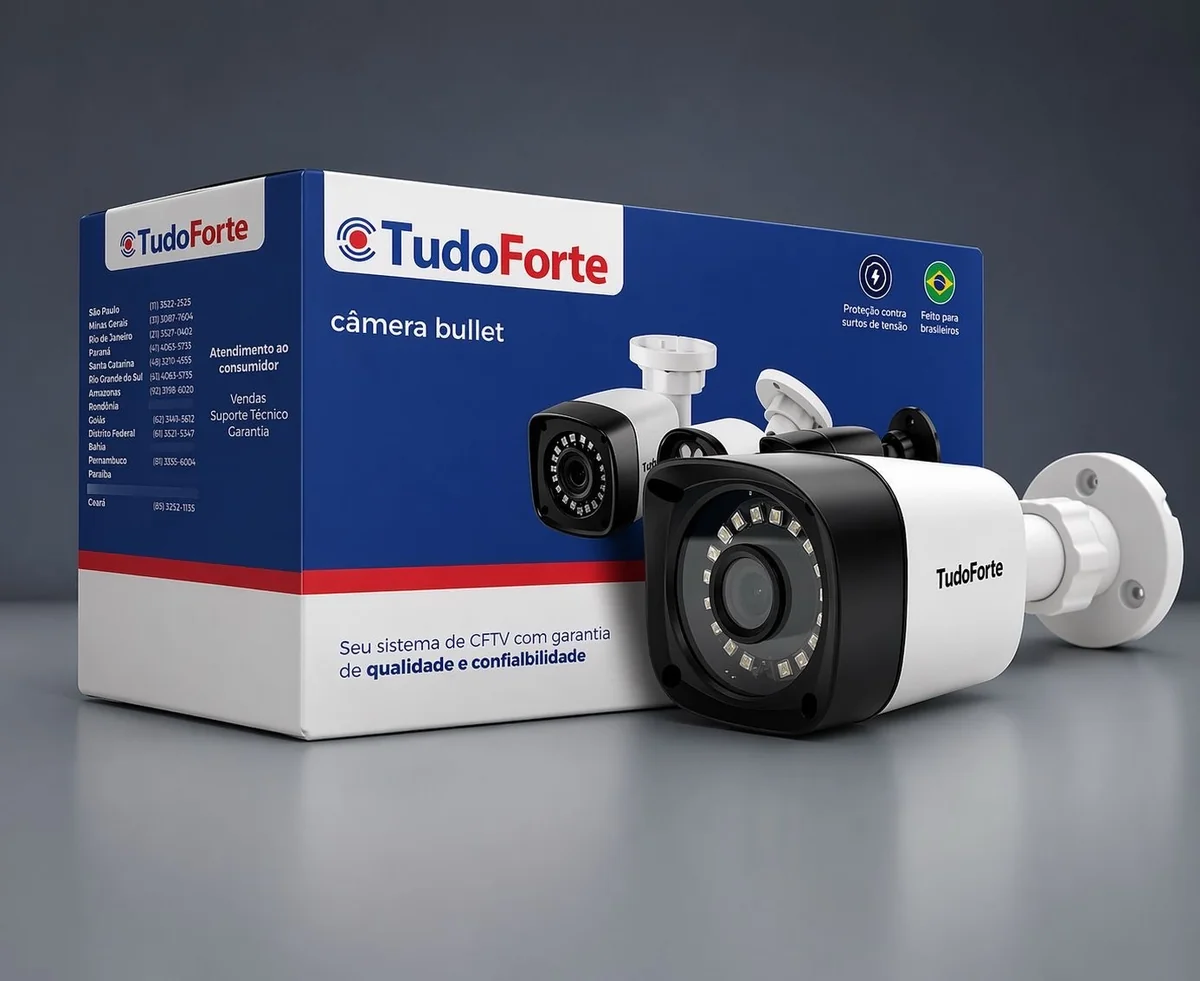 Câmera Cftv Externa Tudo Forte Tf 2020 B 1080p Proteção Ip66