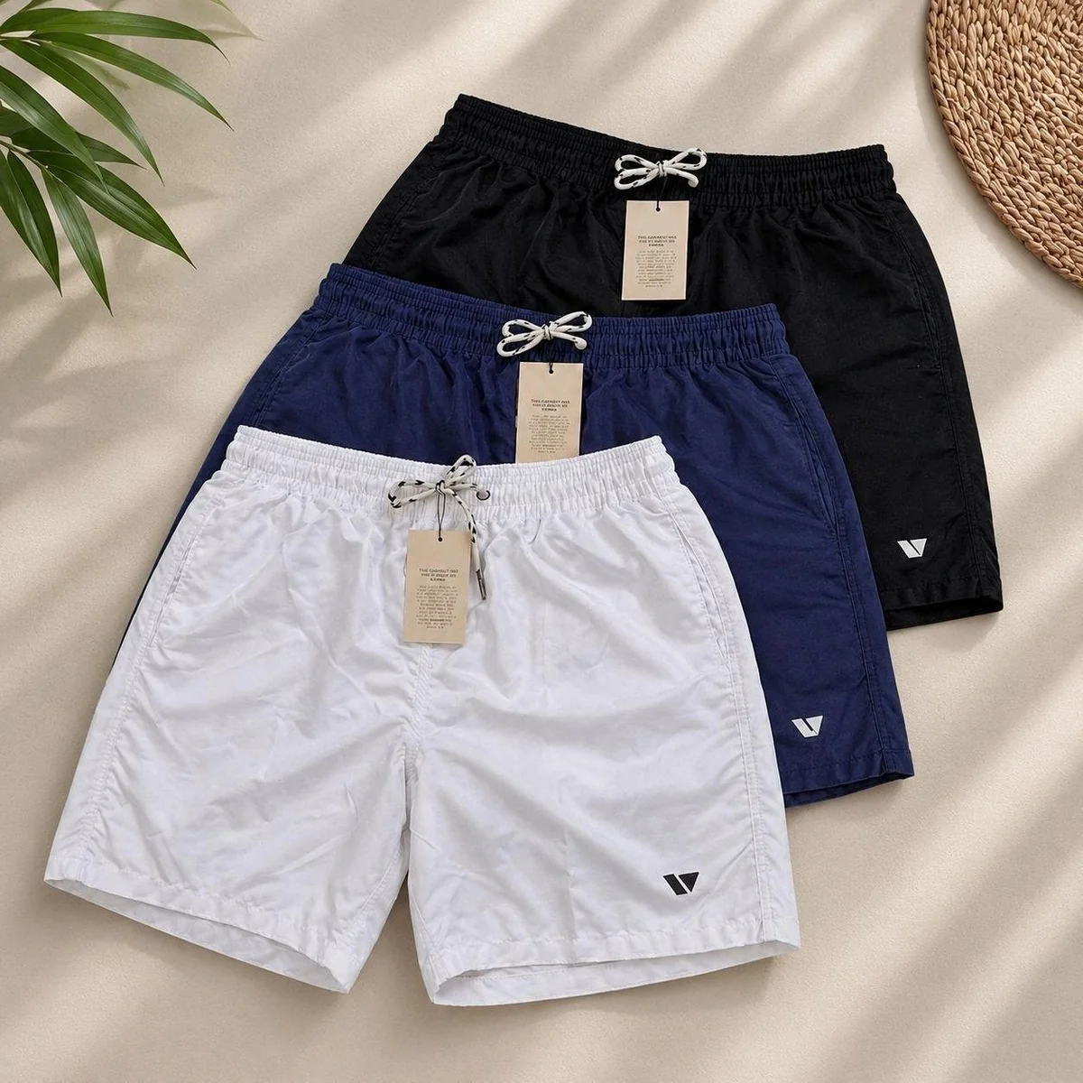 Kit 3 Bermudas Lisas Amarração Shorts Academia Treino Praia