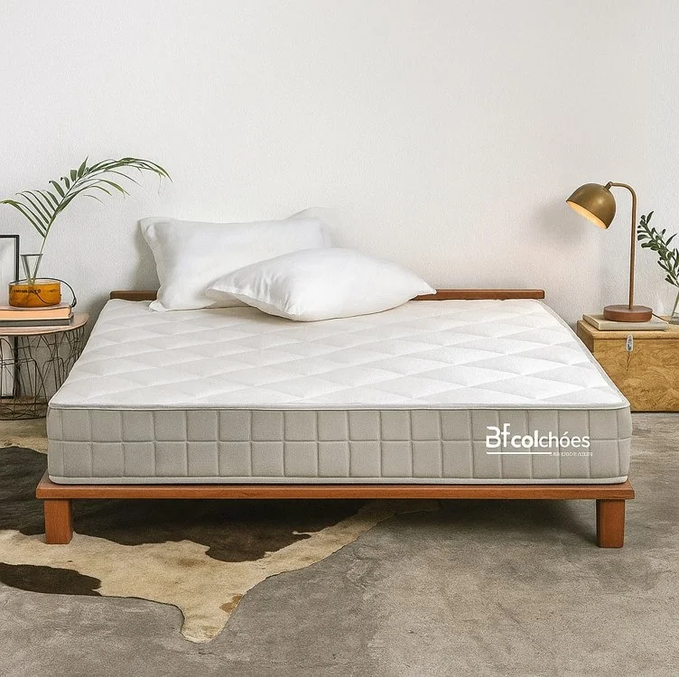 Colchão Casal Ortopédico De Espuma D33 A Vácuo 138x188cm Bf Colchões Branco