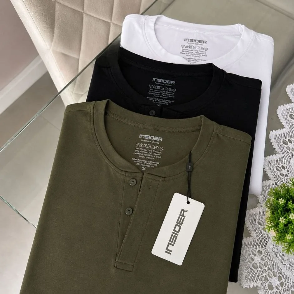 Camiseta Henley Core Masculino