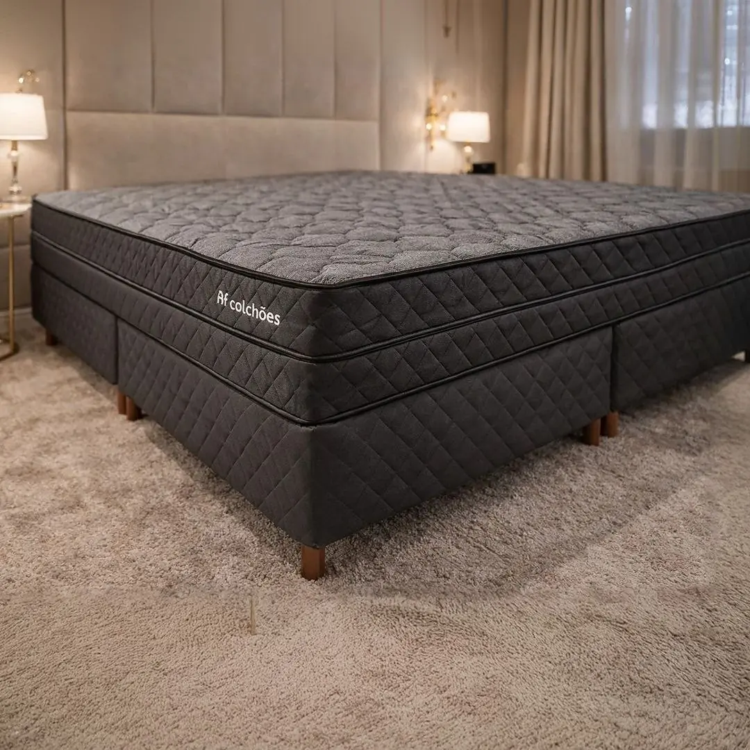 Colchão Casal Ortopédico Espuma D45 Extra Firme 138x188x17cm Bf Colchões Preto