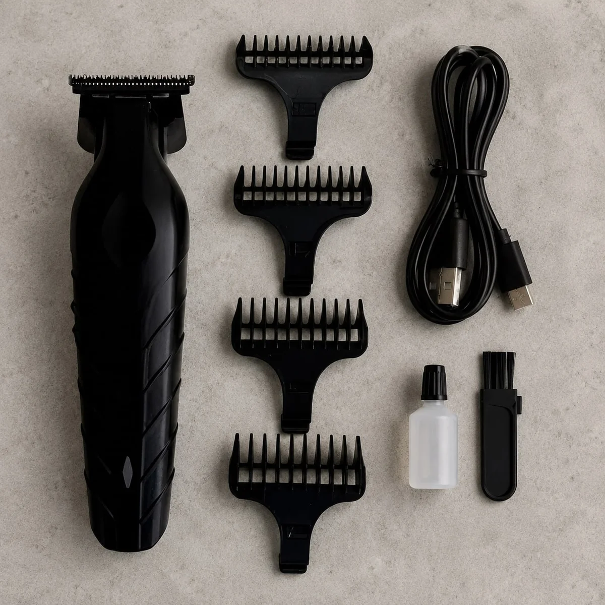 Maquina Corte Cabelo Acabamento Pezinho Barbeador Depilador Portátil Com Carregamento Usb Cartel 2299 Profissional Cor Preto 127/220v