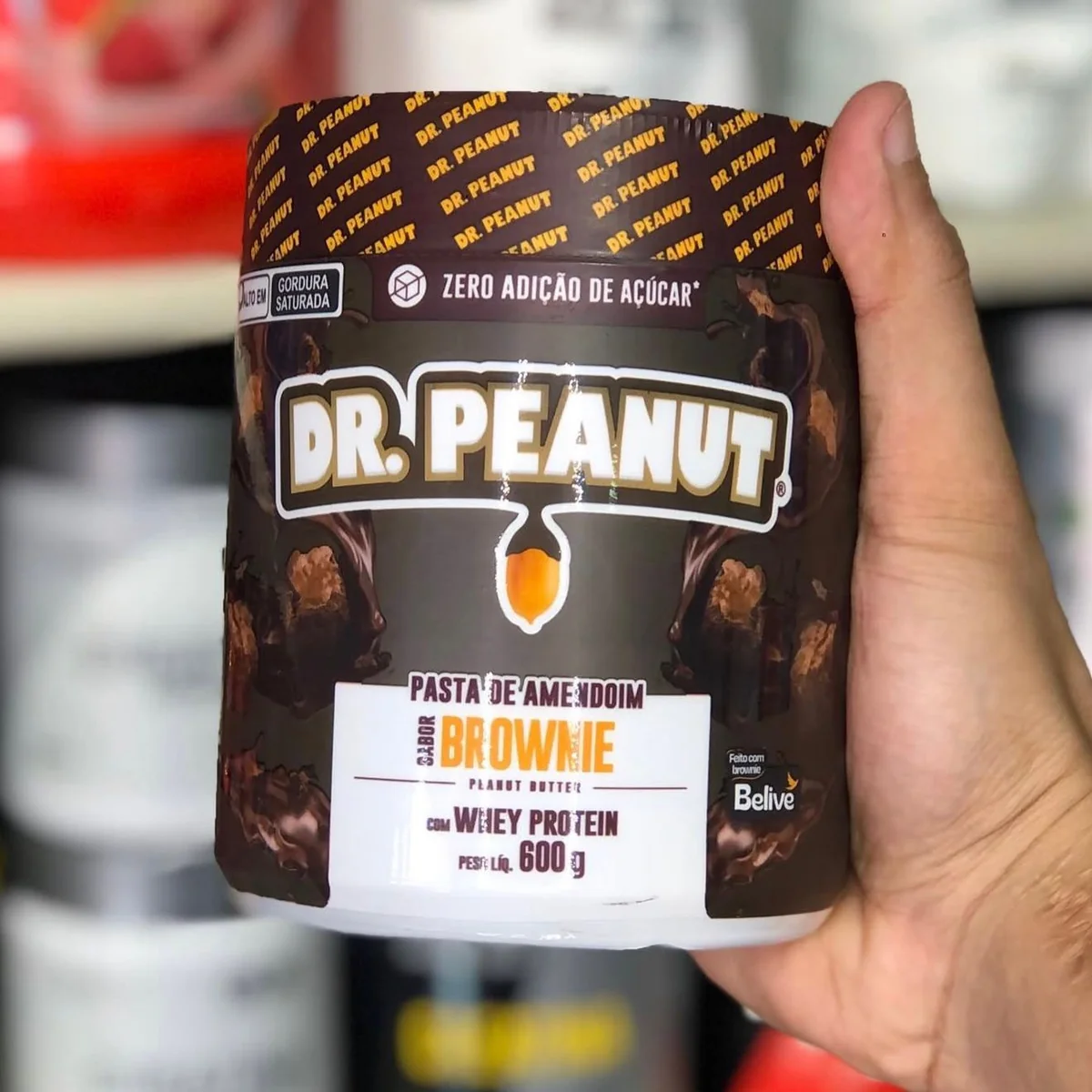 Pasta de Amendoim Dr. Peanut com Whey Brownie 600g