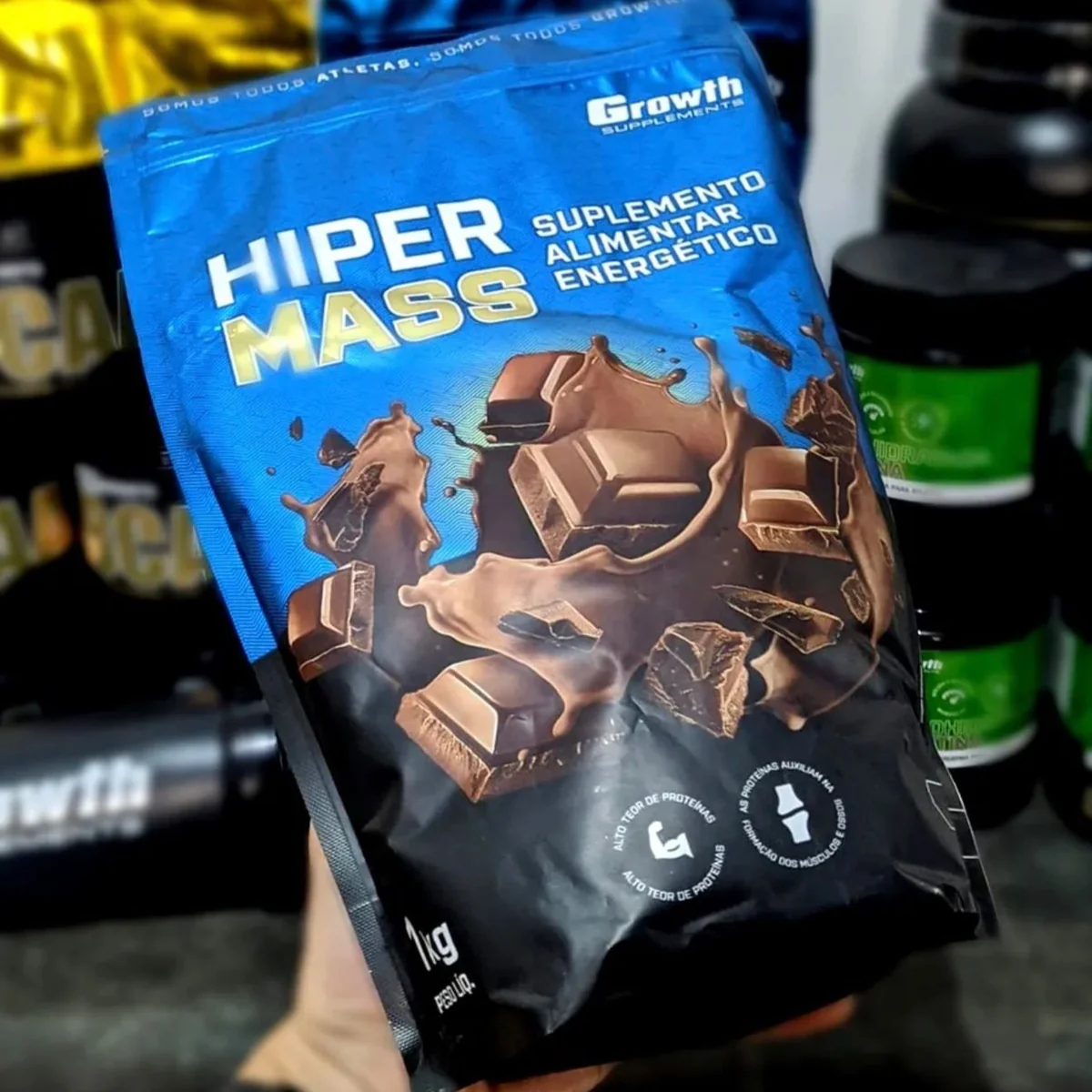 Hiper Mass 1kg Growth Supplements - Sabor Chocolate