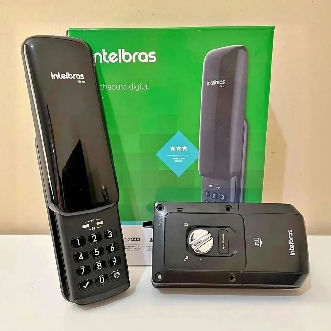 Fechadura Digital De Sobrepor Com Senha Fr 10 Preto Intelbras