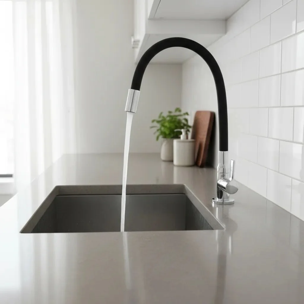 Torneira Tubo Flexível Bancada Cozinha Color Preta Luxo Cor Preto Alpha Hidrometais Torneira C65