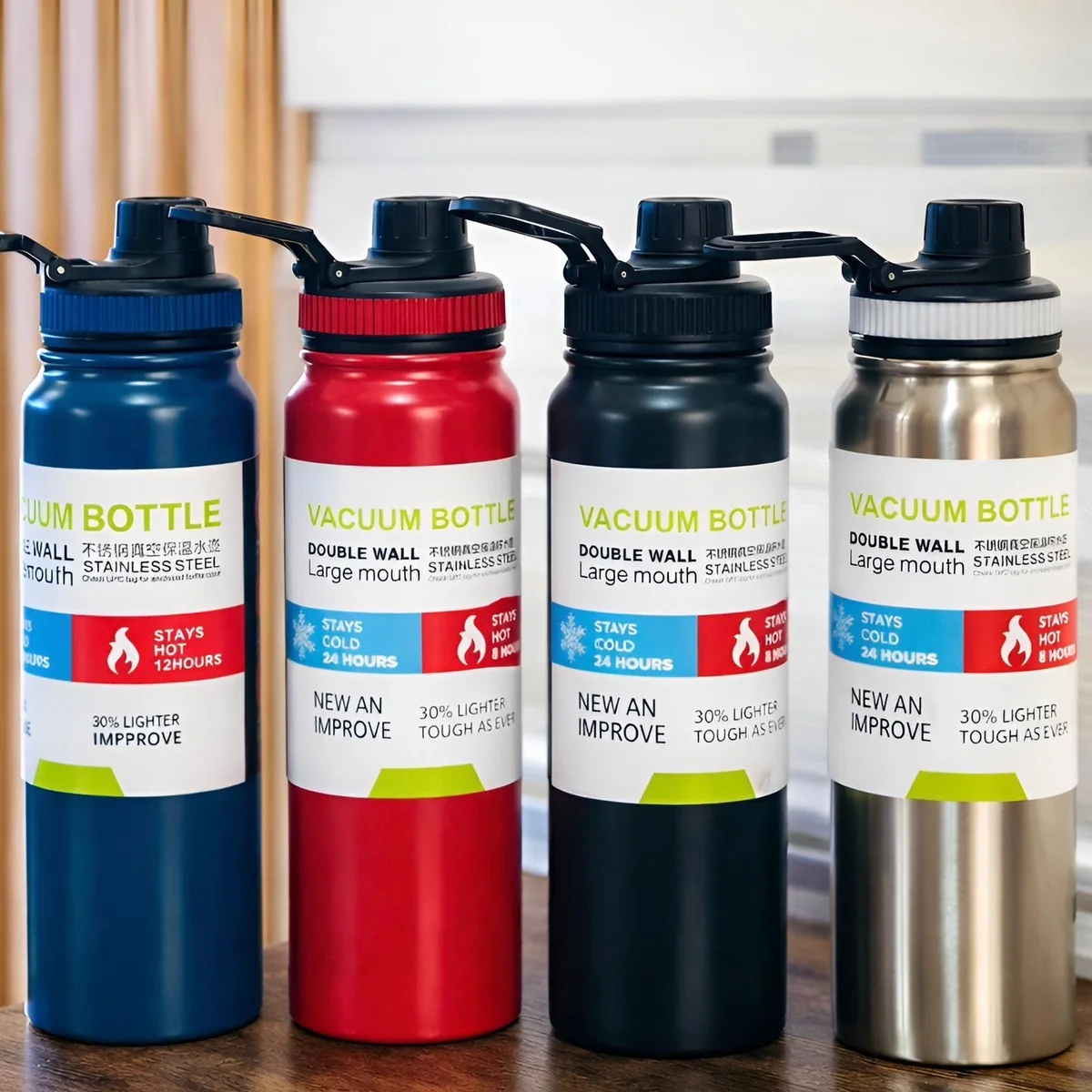 Garrafa 800ml Inox Térmica Camada Dupla Com Alça