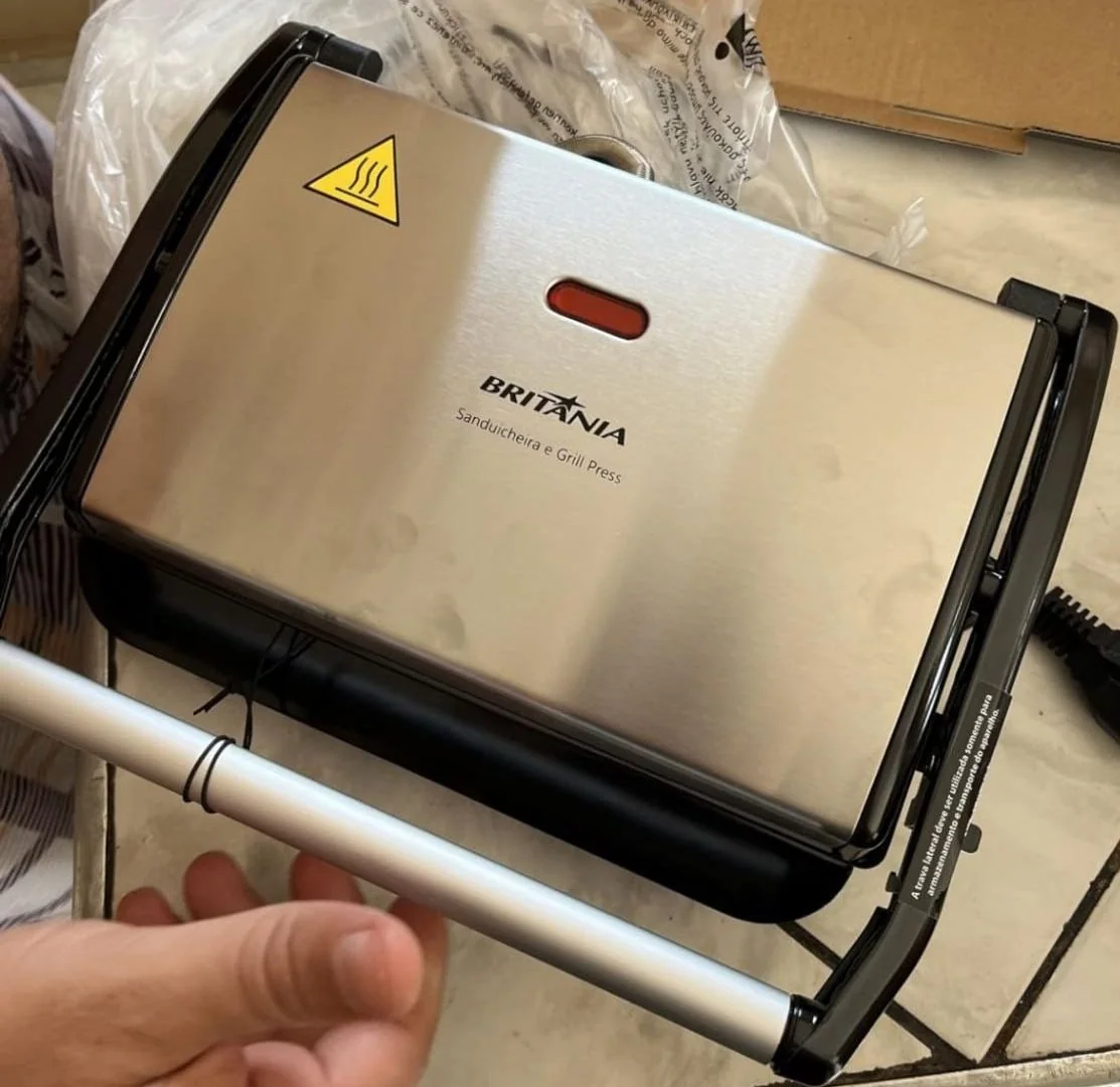 Sanduicheira/Grill Britânia Press BGR27I 2 em 1 Prata 850W - 220V - AliExpress 6
