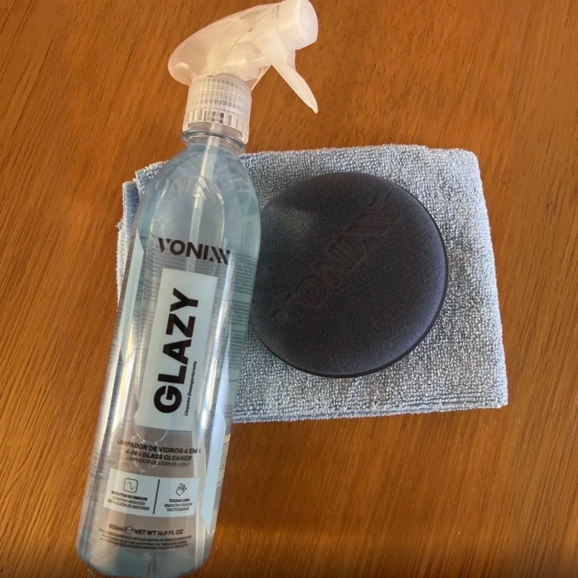 Vonixx Glazy Limpa Vidros 4 em 1 500ml Reduz Atrito com Pano Aplicador