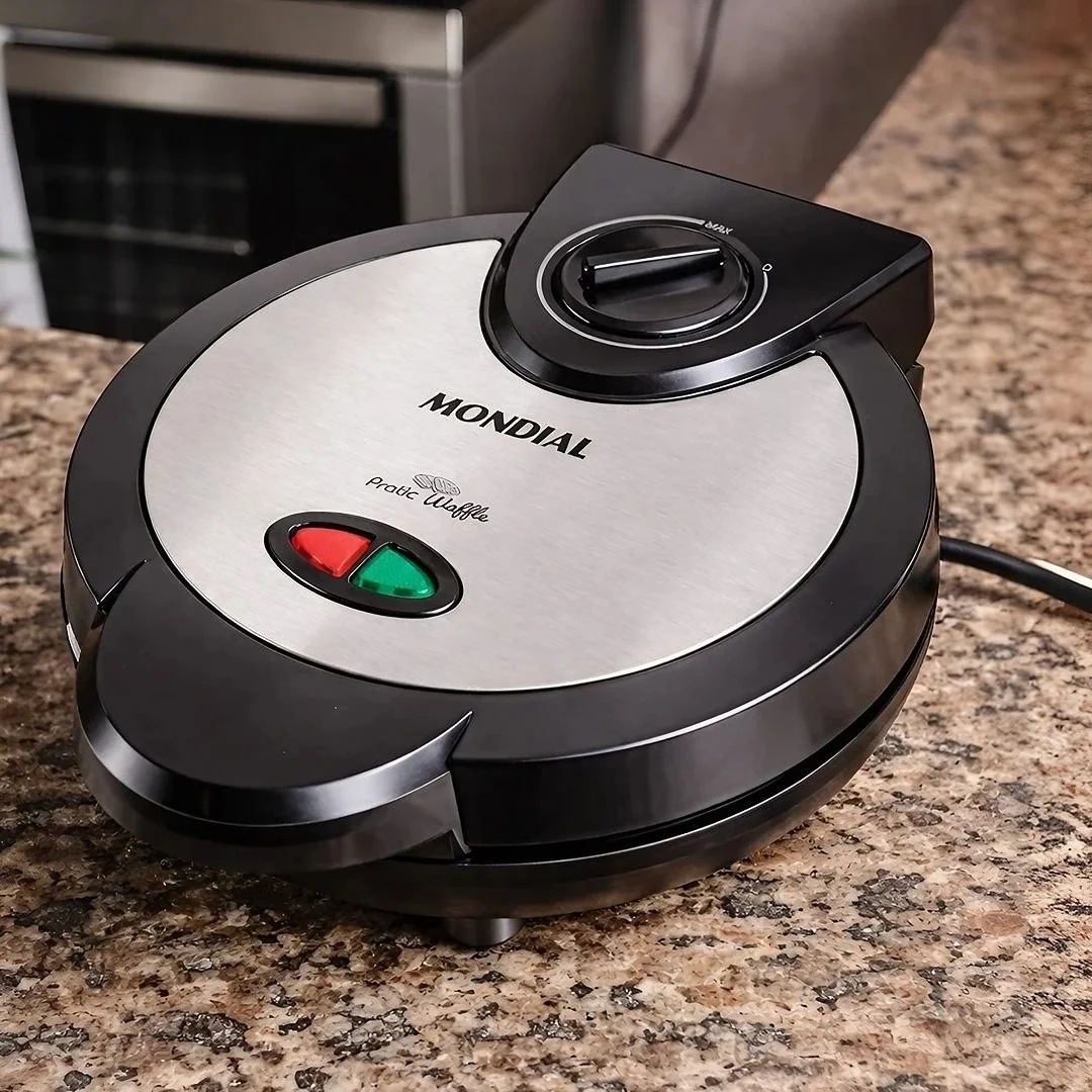 Waffle Maker, Mondial, 1200w - Gw-01 Preto/inoxidável 127v