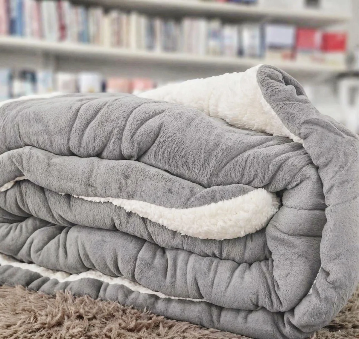 Edredom Sherpa Cobertor E Coberdrom Casal Queen Grosso