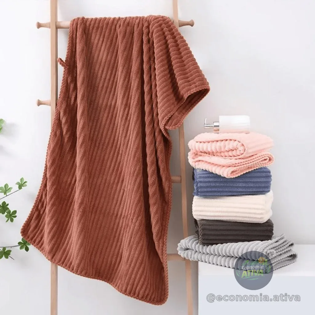 Toalha de Banho Felpa Coral Vintage