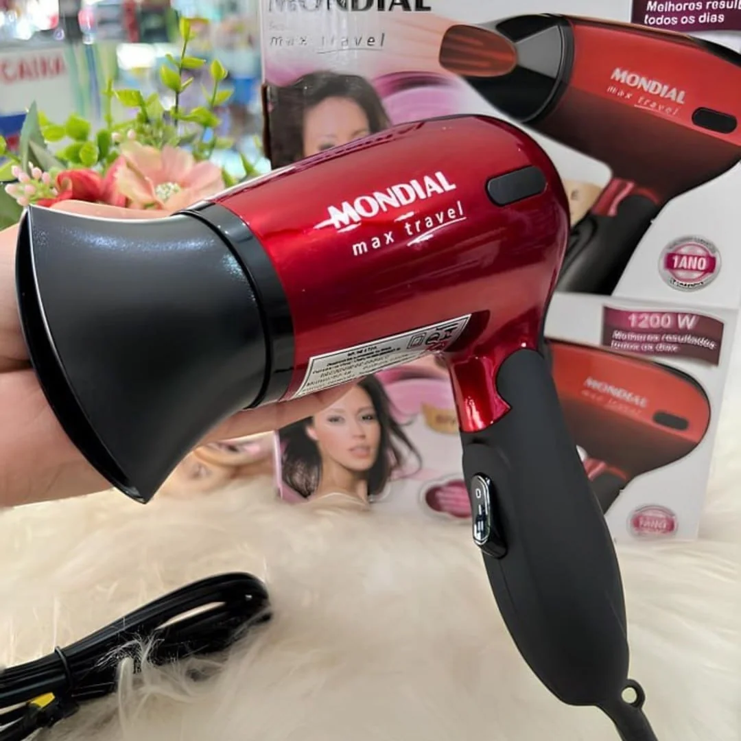 MONDIAL Secador, Max Travel, Bivolt, Preto/Vermelho, 1200W - SC-10