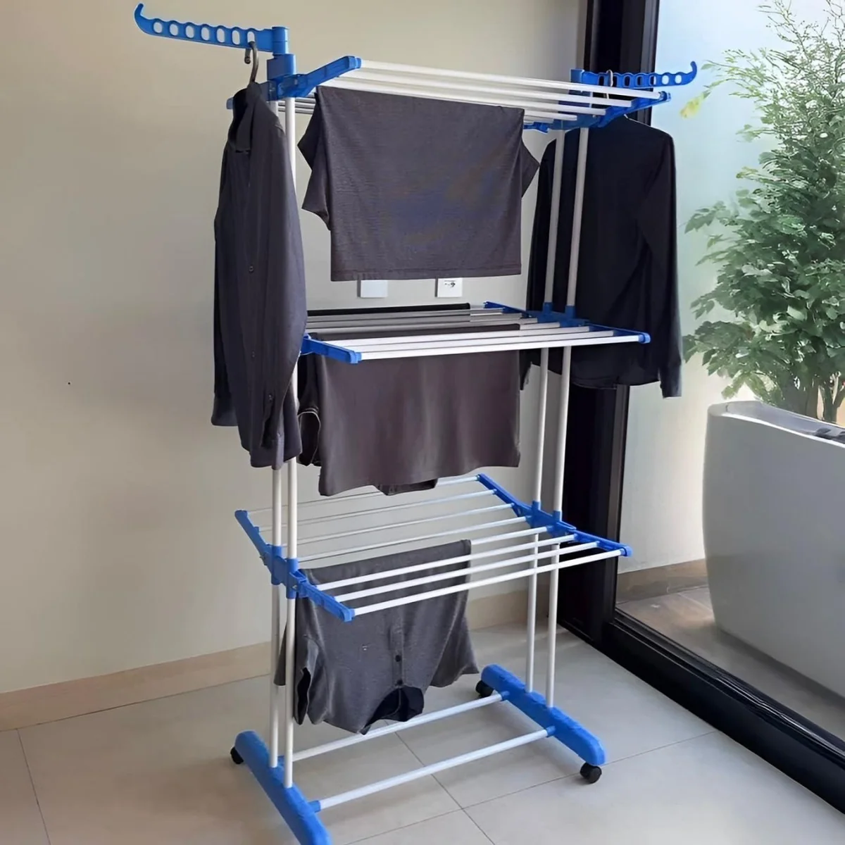 Varal De Chão Grande De Roupas 3 Andares