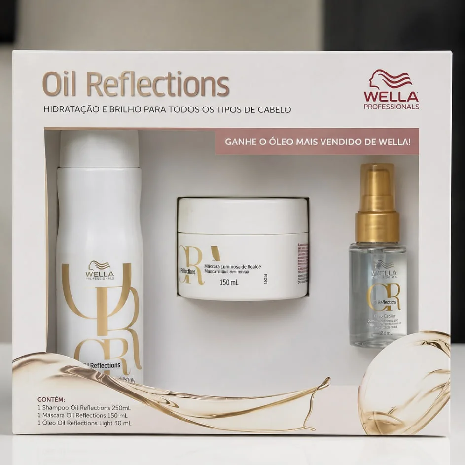 Kit Wella Professionals Oil Reflections Power Trio - Shampoo 250ml - Óleo 30ml - Máscara 150ml