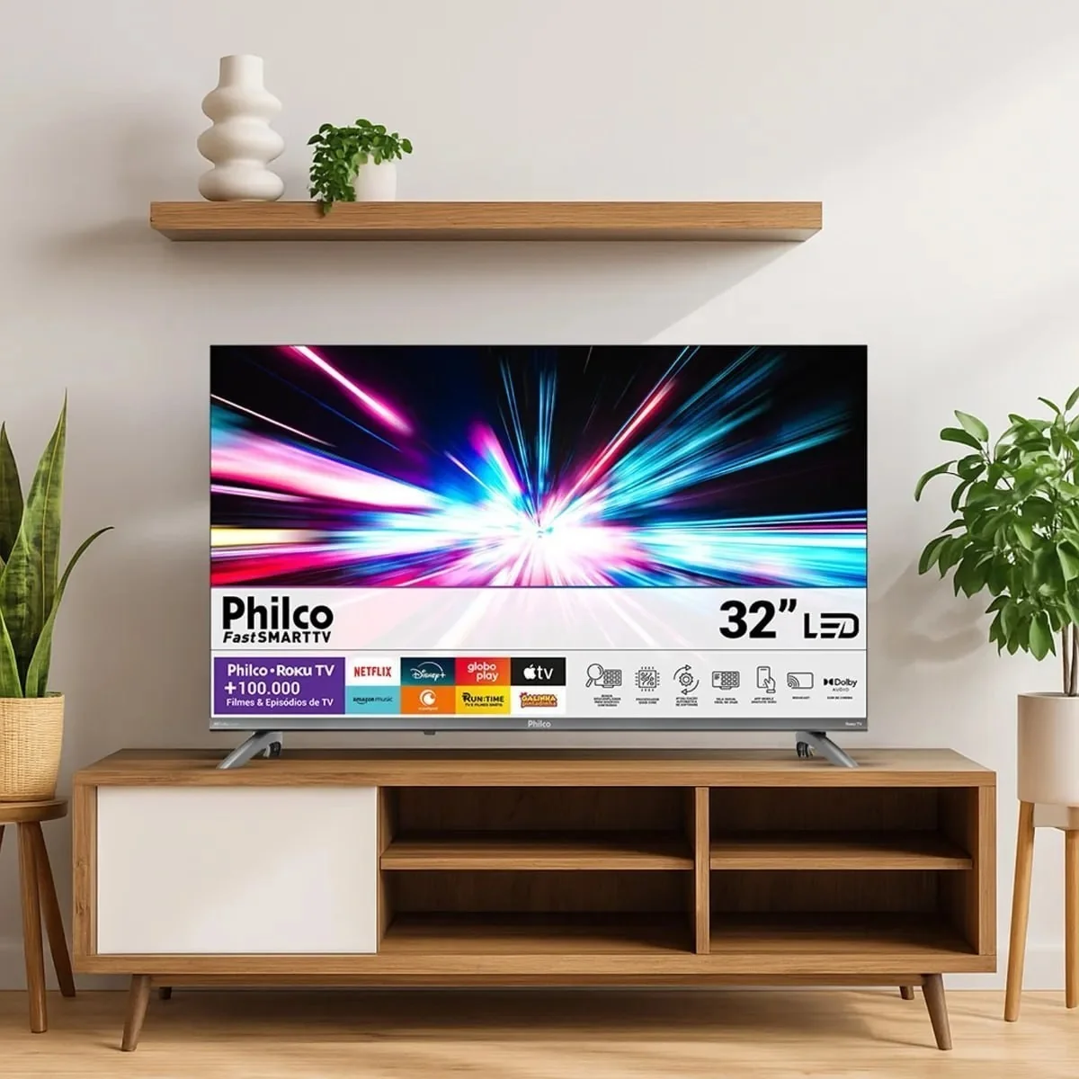 Smart Tv 32 Philco Roku Tv Dolby Áudio Hdr10 P32crb