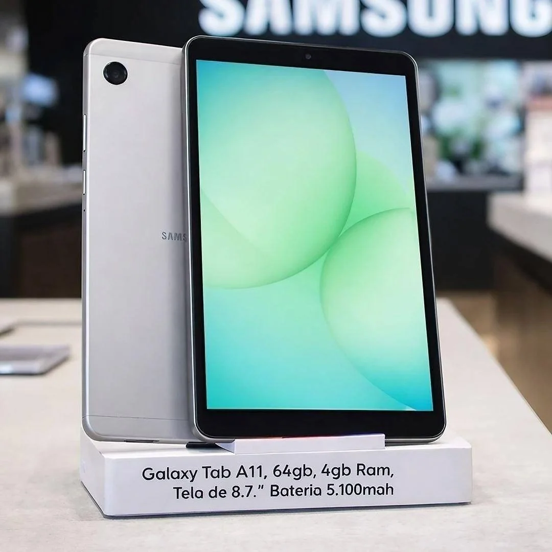 Tablet Galaxy A11 Wi-Fi Tela 8.7 Polegadas 90Hz 64GB Câmera 8MP Prata Samsung
