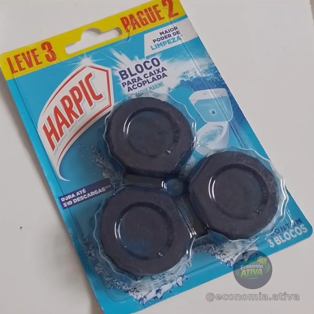 Harpic Limpador e Aromatizador Sanitário para Caixa Acoplada Marine 3 unidades