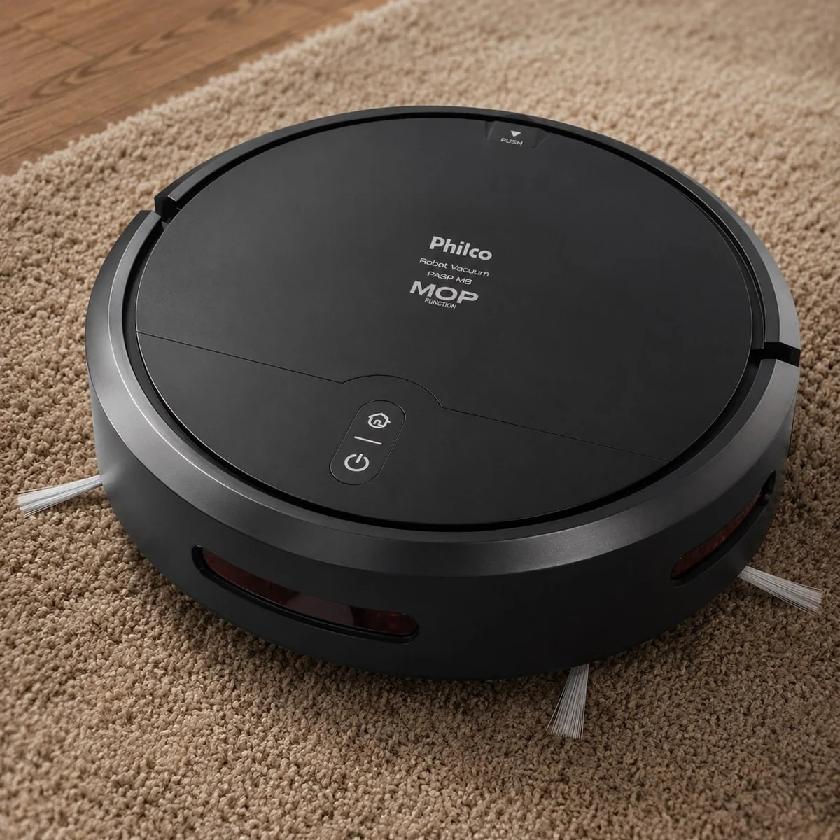 Aspirador De Pó Robô Philco 3 Em 1 Pas23 Com Mop Preto 127/220v